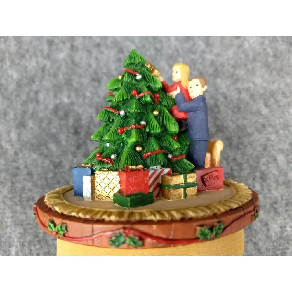 OUR AMERICA Yankee Candle Toppers Set of 2 Christmas Fireplace & Christmas Eve 2